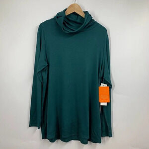 Adyson Parker Women’s High Neck Shirt With Integrated Face Mask Size L NWT